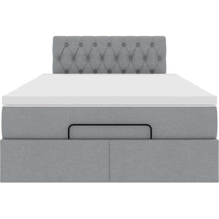 vidaXL Ottoman-Bett mit Matratze Hellgrau 120x200 cm Stoff 3311532 – Bild 5