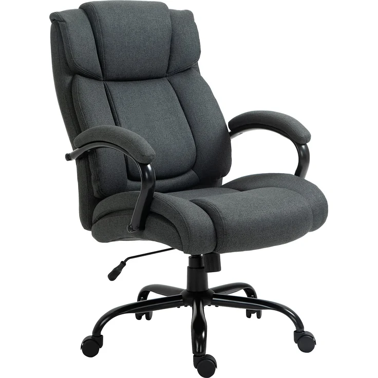 MELAYR, Bürostuhl, Ergonomischer Schreibtischstuhl, Drehstuhl mit gepolsterter Armlehne, 80 x 72.5 x 118 cm, Dunkelgrau – Bild 2
