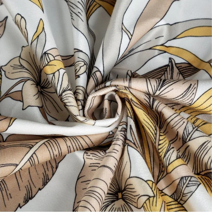 Design91 Vorhang Vorhänge mit Dschungel Muster Palmenblätter Botanische Motive, Blickdicht, Ösenschal, Wohnzimmer – Bild 2