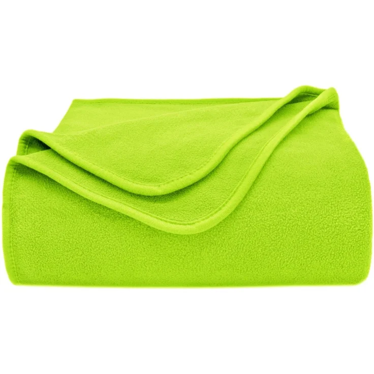 ZOLLNER Kuscheldecke, 130x170 cm, Polar-Fleece, grün (apfelgrün) – Bild 1