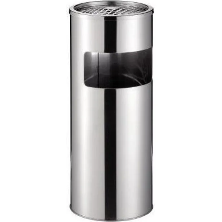 DURABLE Papierkorb EDELSTAHL, mit Ascher, metallic silber