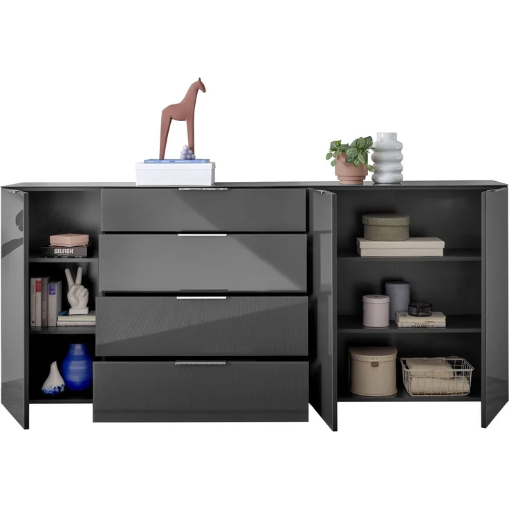 Kommode >Sean< in Anthrazit, - 226x99x40 cm ( BxHxT) – Bild 7