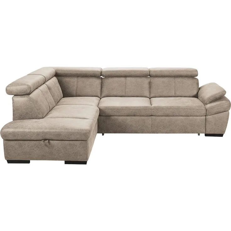 exxpo - sofa fashion Ecksofa Salerno, Funktionssofa, hoher Sitzkomfort, Breite 268cm, L-Form, inkl. Kopf- und Armteilverstellung, wahlweise mit Bettfunktion