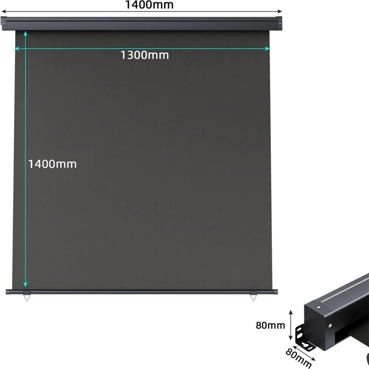 Senkrechtmarkise ausziehbar Seitenmarkise Windschutz 140x140cm Anthrazit – Bild 4