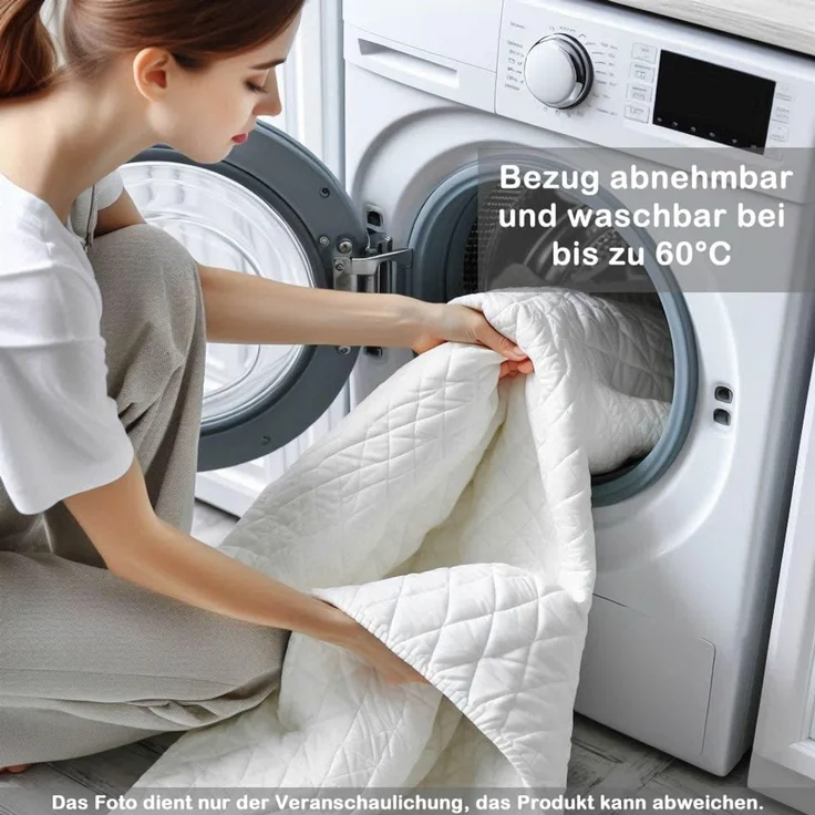 Crownmiller Topper Basic 100x200cm fest, 7 cm Topper mit 7 Zonen, Bezug waschbar bis 60°C – Bild 3