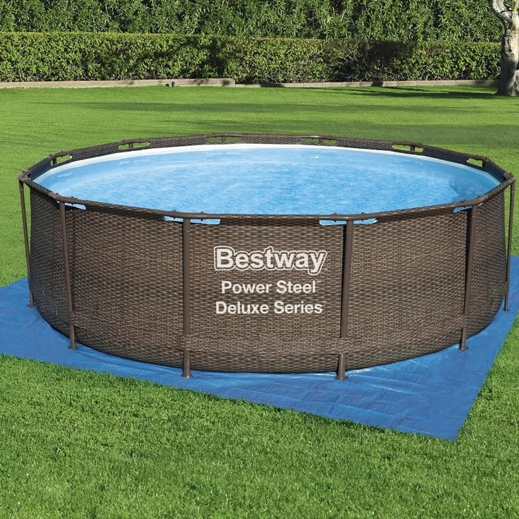 Bestway PE-Bodenplane 396x396 cm, blau, quadratisch – Bild 2