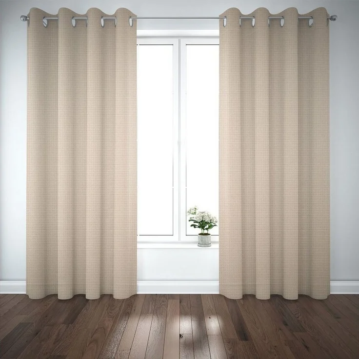 SCHÖNER LEBEN. Vorhang SCHÖNER LEBEN. Vorhang Baumwollstoff Reliefstruktur natur 245cm, Ösen, blickdicht, Baumwolle, handmade – Bild 2