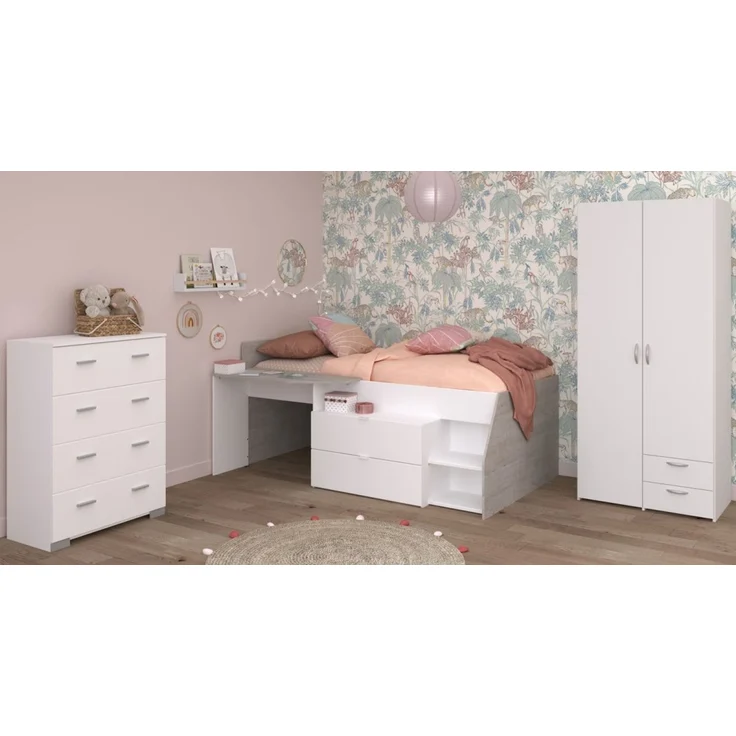Parisot Kinderzimmer und Jugendzimmer Milky in weiß und grau Loft Set 3-tlg. – Bild 2