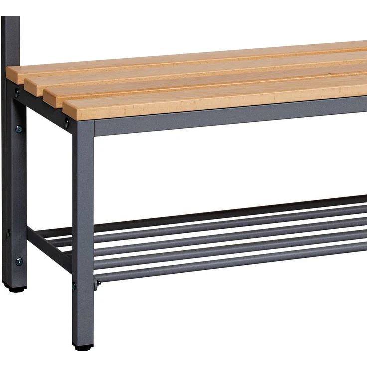 Garderobenbank einseitig mit Schuhrost 150 cm anthrazit – Bild 5