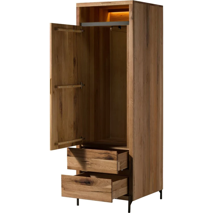 Garderobenschrank Wild-/Zerreiche 62x67x195 natur geölt MONTREUX LUX #135 – Bild 10