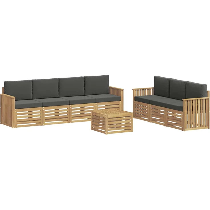 vidaXL Sofagarnituren 8 stk. 7-Sitzer Weiß und Anthrazit Polyester 3391512 – Bild 2