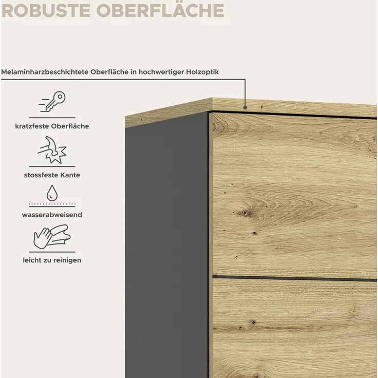 Garderobenschrank Canu - Artisan Eiche / Basalt Grau – Bild 12
