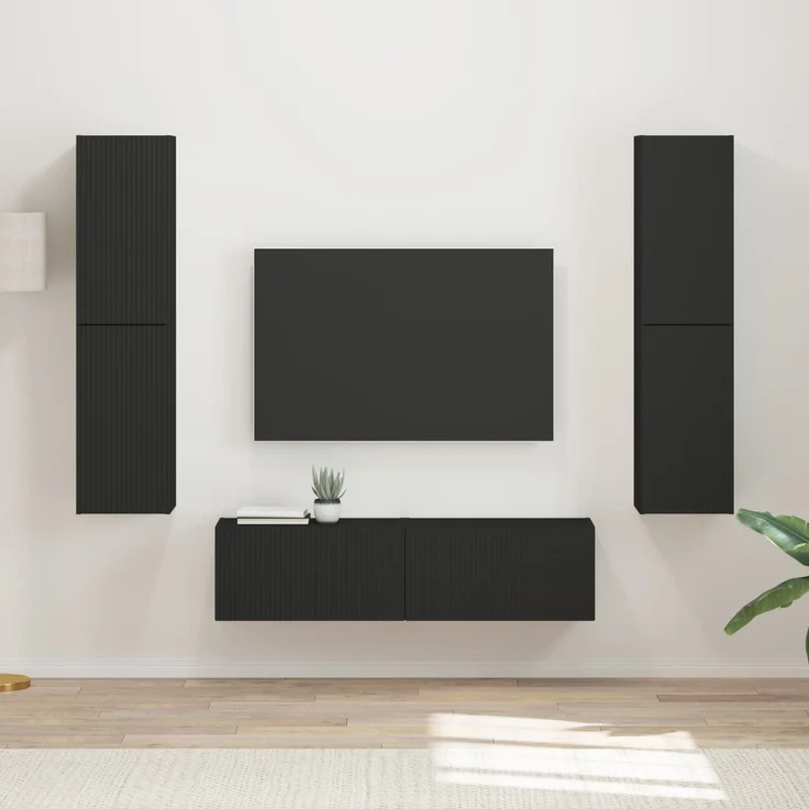 vidaXL TV-Schrankset 6 stk. 31 x 30 x 60 cm Schwarz 3409124 – Bild 1