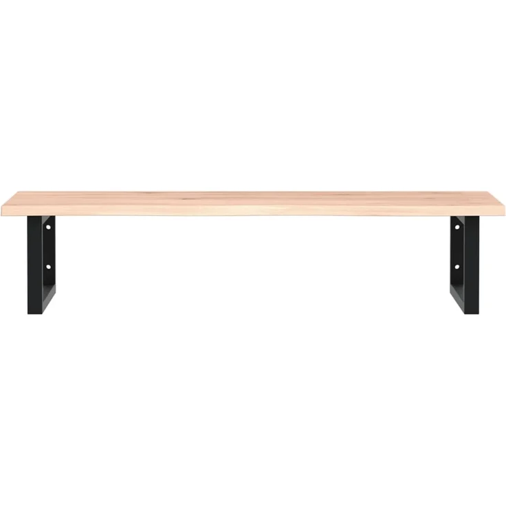 vidaXL Waschtischplatte mit Halterung Stahl und Massivholz Eiche 3302601 – Bild 4