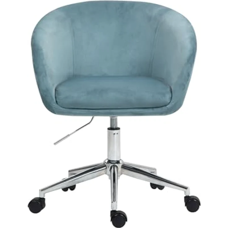 Svita Louisa Schreibtischstuhl, Blau, Rund, Drehkreuz, 360° drehbar, stufenlos höhenverstellbar, 56x88x56 cm – Bild 6