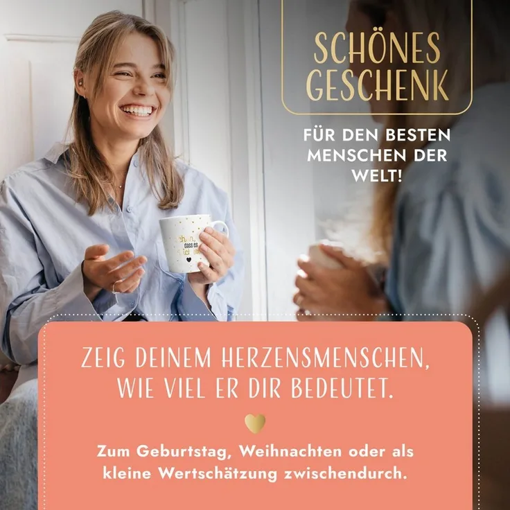Amari Tasse hochwertige Goldveredelung (Nr. 22) Geschenkidee, Kaffeetasse Teetasse Bürotasse 330 ml für Freundin, Mama, Kollegin