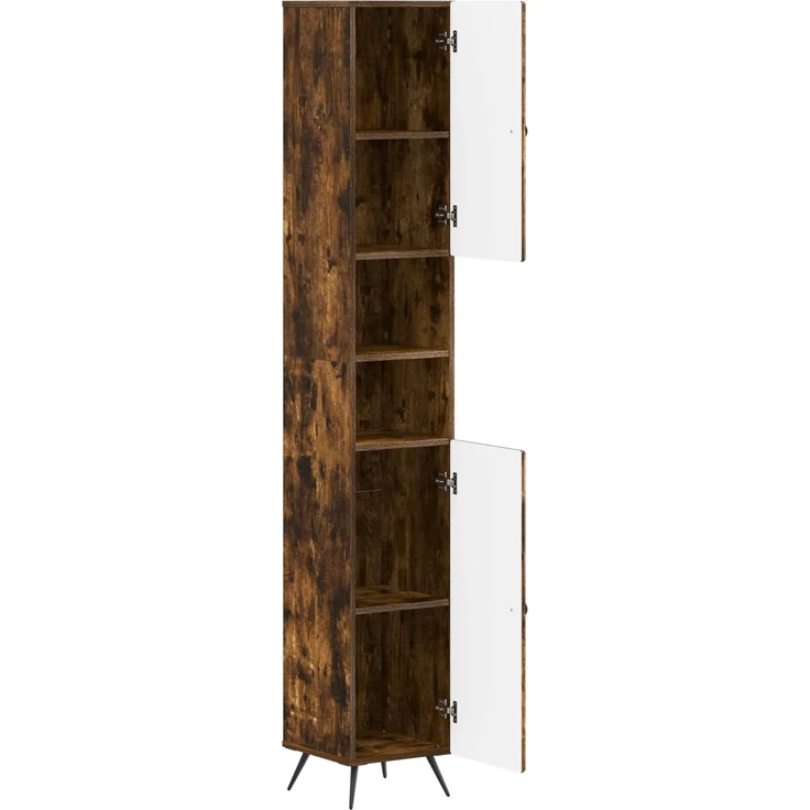 vidaXL Badezimmerschrank mit offenem Regal BREDA Raucheiche 897480 – Bild 2