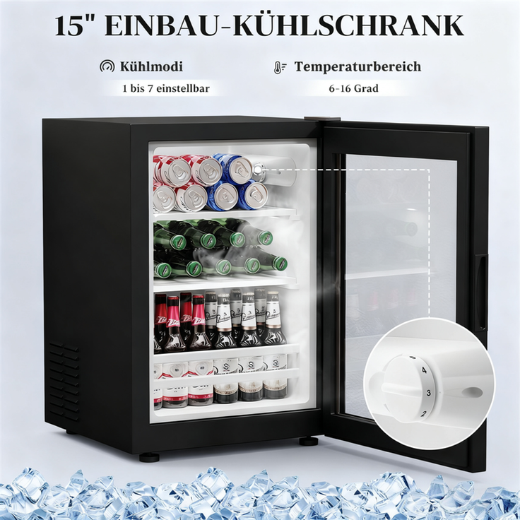 Weinschrank 120x40x78 cm mit LED-Beleuchtung, 9 Weinregalen und 2 Glashaltern, Holz & Schwarz – Bild 8