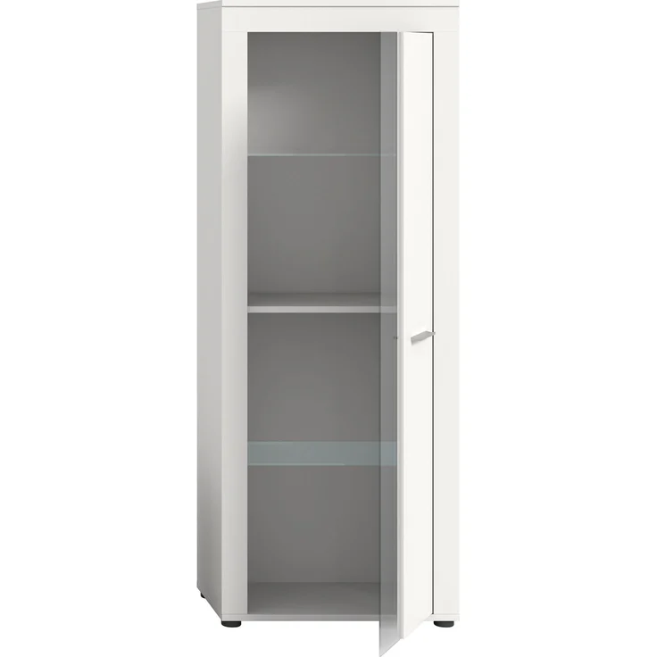 xonox. home Wohnen Jam X8BA9T10 Vitrine Glasvitrine Dekoschrank Glas-Kommode in weiß Melamin, ca. B/H/T: 60 x 159 x 35 cm – Bild 3