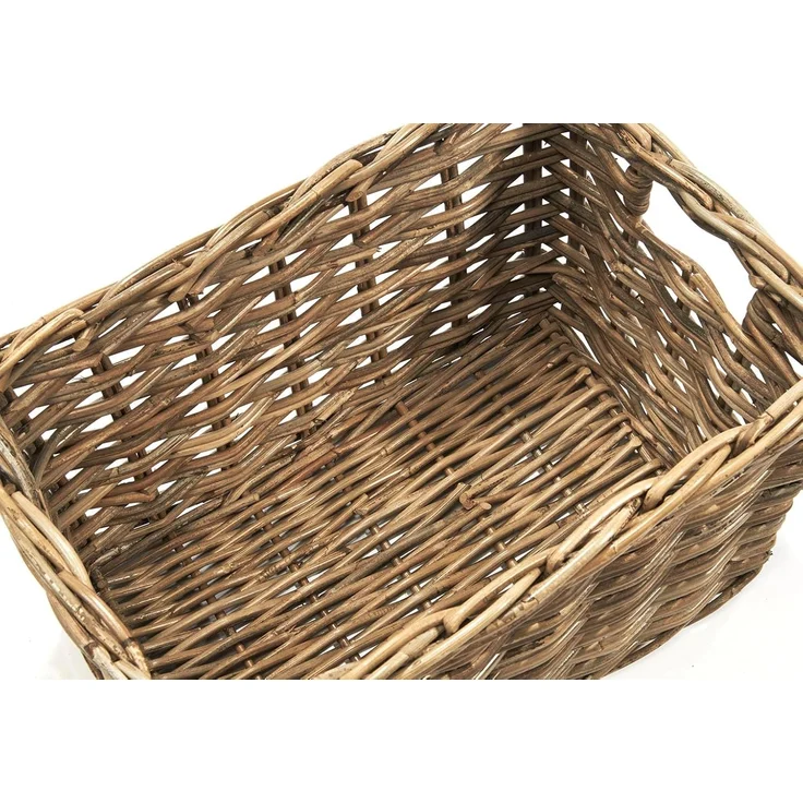 Kobolo Aufbewahrungskorb Regalkorb Rattan kubu mit Grifflöchern – Größe S – Bild 4