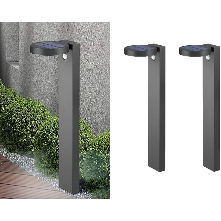 LED Solar Wegeleuchte 2er Set Außenleuchten mit Bewegungsmelder in Anthrazit