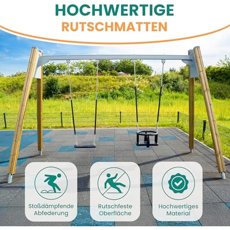 Gartenpirat Gummimatte Fallschutzmatte 50x50 cm Gummimatte für Spielturm Schaukel Rutsche, recyceltes Gummi, 4 Farben, Witterungsbeständig – Bild 3