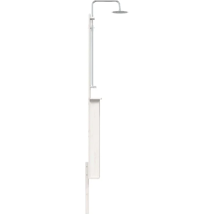 vidaXL Gartendusche 246 cm Massivholz Kiefer und Edelstahl Weiß 886353 – Bild 5