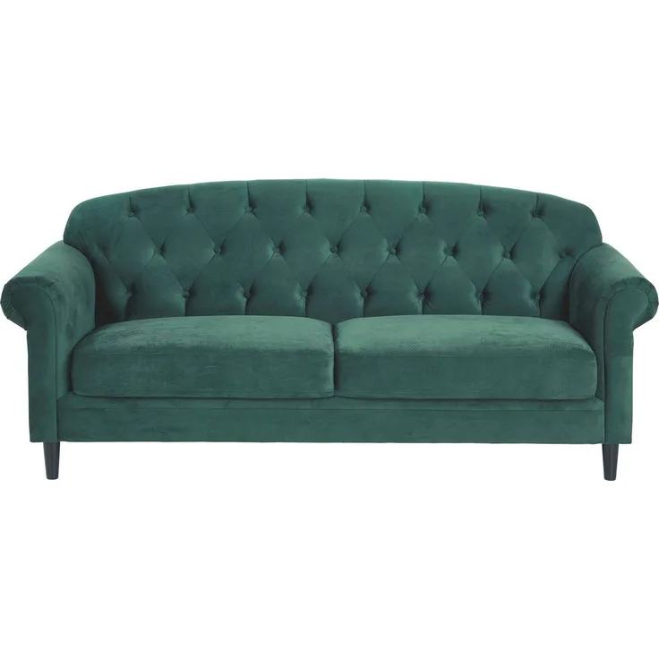 Atlantic Home Collection Sofa CARLA, mit Stauraumfunktion, Wellenunterfederung (NOSAG), Velourbezug in Samthaptik, Grün