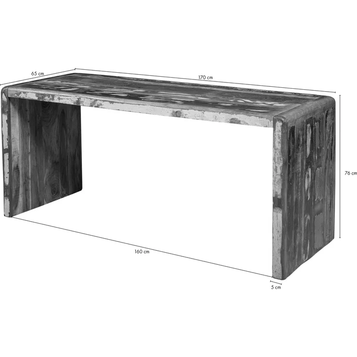 Schreibtisch Altholz 170x65x76 mehrfarbig lackiert FREEZY #40 – Bild 8