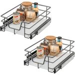 Teleskopschubladen 2er Set - für 40 cm Schrank mit Einlegeboden, aus Metall, (Grau)