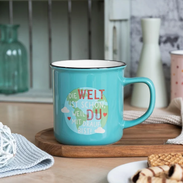 GRUSS & CO XL-Becher Motiv Welt | Lieblingsbecher aus Porzellan, Tasse mit Spruch, 55 cl, mit Geschenkbanderole | Geschenk Freundschaft, Liebe | 74183 – Bild 2