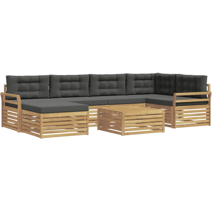 vidaXL Outdoor-Sofagarnitur 7 stk. 6-Sitzer Weiß und Anthrazit 3390807 – Bild 2