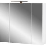 Germania Spiegelschrank 2754-84, in Weiß, mit LED-Beleuchtung, 76 x 71 x 23 cm (BxH xT)