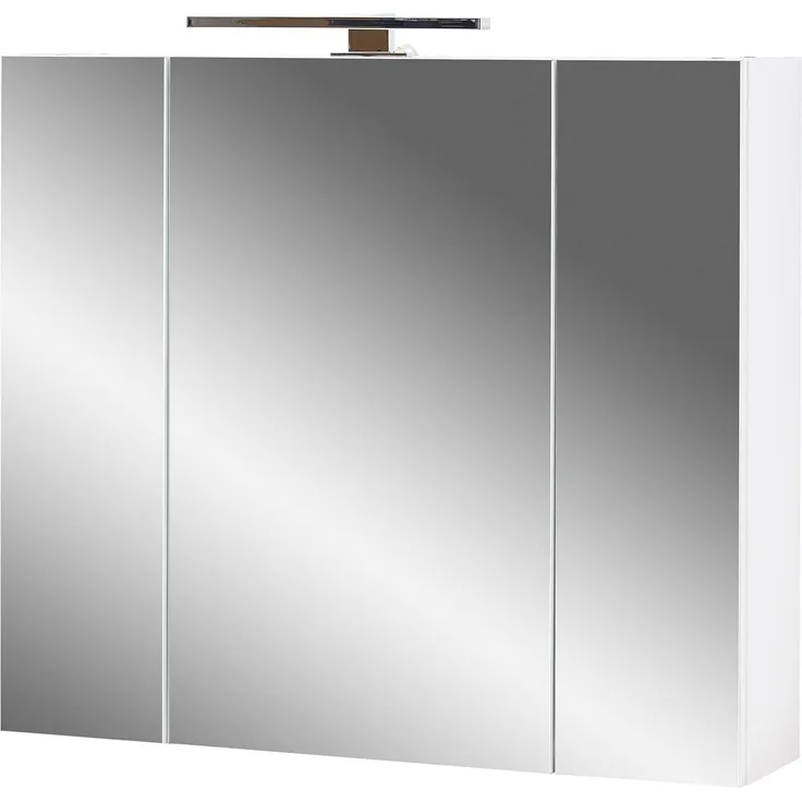 Germania Spiegelschrank 2754-84, in Weiß, mit LED-Beleuchtung, 76 x 71 x 23 cm (BxH xT)