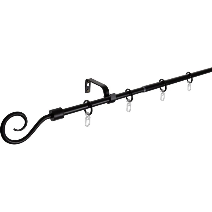 ondeco Gardinenstange Teleskopgarnitur Hook, Ø 16 mm, 1-läufig, ausziehbar, Bohren, verschraubt, Metall – Bild 2