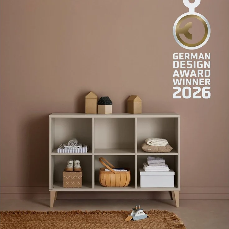 PAIDI Sideboard JONTE in Beige, 6 offene Fächer (B/H/T ca. 124/87/38cm, Cashmere-Beige), stabiles Regal mit Massivholz-Füßen, offenes Standregal – Bild 2