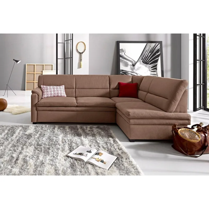 sit&more Ecksofa Pisa L-Form, mit Federkern, wahlweise mit Bettfunktion