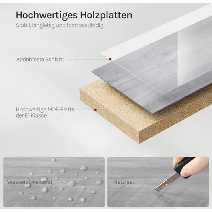 WOLTU Wandboard Wandregal CD DVD Regal Bücherregal Schweberegal Holz Board 25 x 22.9 x 3.8 cm grau Eiche für Büro, Wohnzimmer, Schlafzimmer, Küche RG9365grei – Bild 5