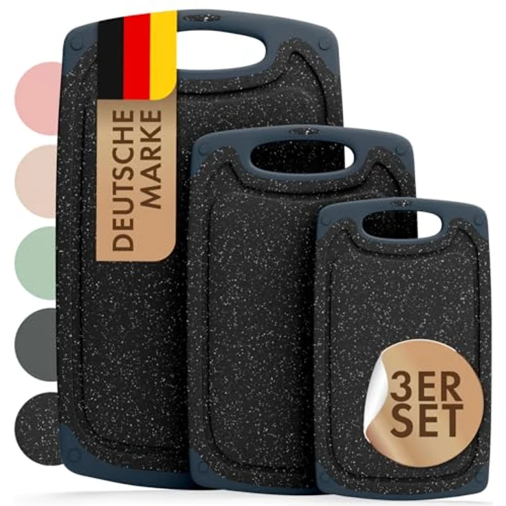 Blumtal Schneidebrett Frühstücksbrettchen Kunststoff, 2er-/3er-Set, verschiedene Größen, (3-St), Brettchen spülmaschinenfest Kunststoff BPA-frei – Bild 2