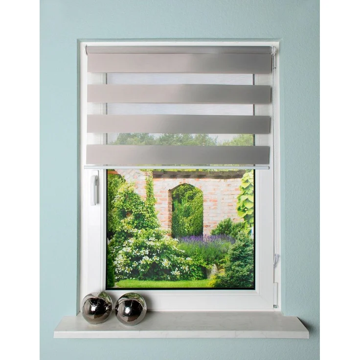 Doppelrollo STRIPES, HOME WOHNIDEEN, Lichtschutz, ohne Bohren, Klemmfix – Bild 5