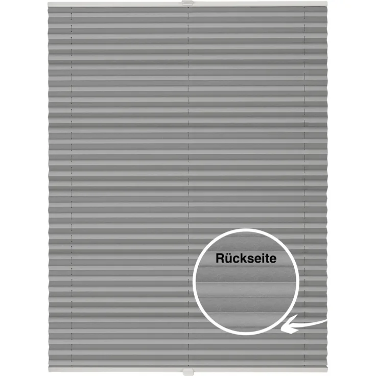 ondeco Plissee Thermo für Fenster innen, Montage in Glasleiste mit Spannschuh, Sonnenschutz-Rollo, Lichtschutz und blickdicht, leichte Verdunkelung, Hellgrau, B): 51-60 cm, H): 101-150 cm