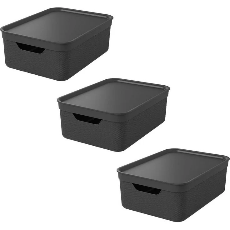 ROTHO Aufbewahrungsbox 3er Set Aufbewahrungsbox mit Deckel 10L JIVE – Bild 1
