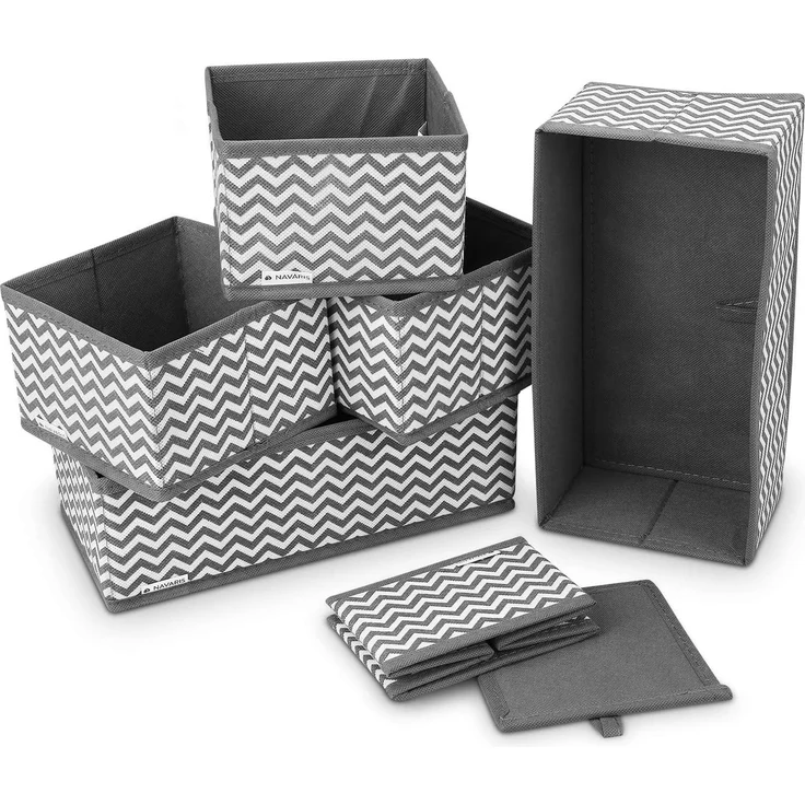 Navaris Aufbewahrungsbox Stoffboxen-Organizer - 6 Stück in verschiedenen Größen (6 St) – Bild 1