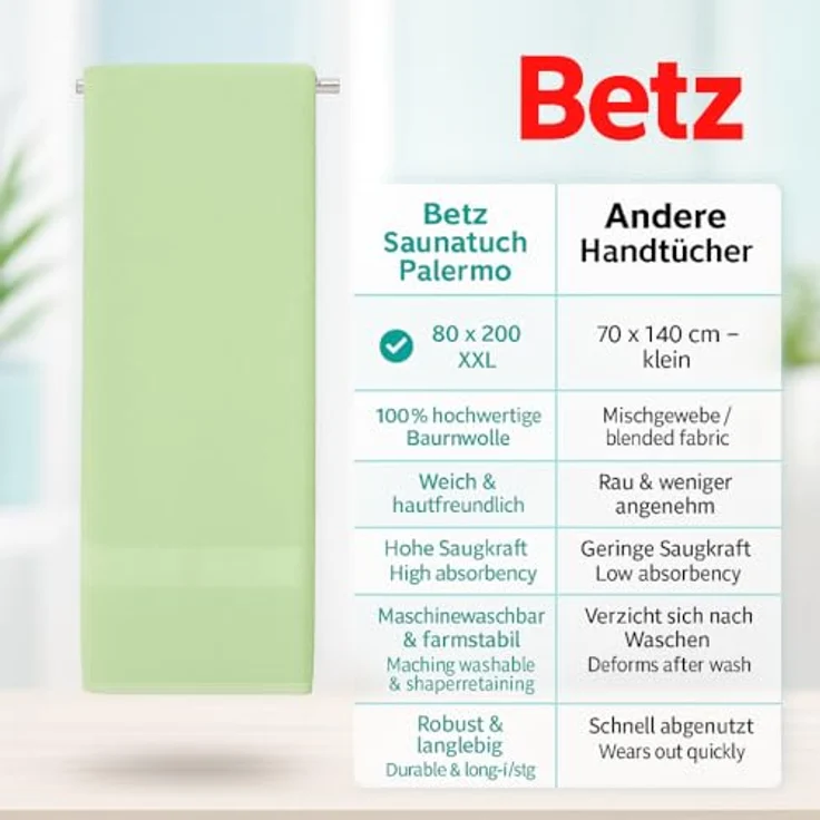 Betz Saunatuch Saunatücher groß XXL Größe 80 x 200 cm Badetuch Badetücher Palermo, (1 Stück, 1-St) – Bild 9