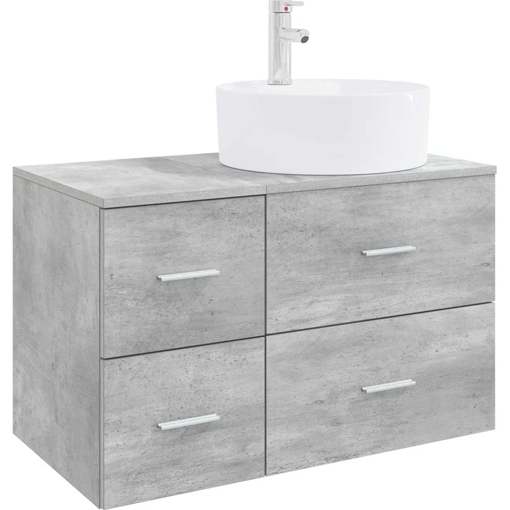 vidaXL Badezimmerschrank-Set 2 stk. Betongrau 79,5 x 44,5 x 82 cm 3403987 – Bild 2