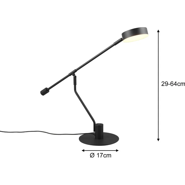 LED Schreibtischlampe MANDURO Schwarz, dimmbar & Tageslicht, 64cm groß – Bild 4