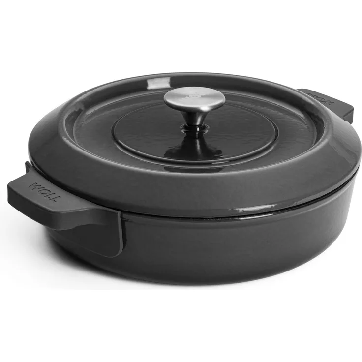 WOLL Iron Kochtopf Ø 28 cm/ 3,5 L Deckel Carbon Grey alle Herdarten Silikongriffe