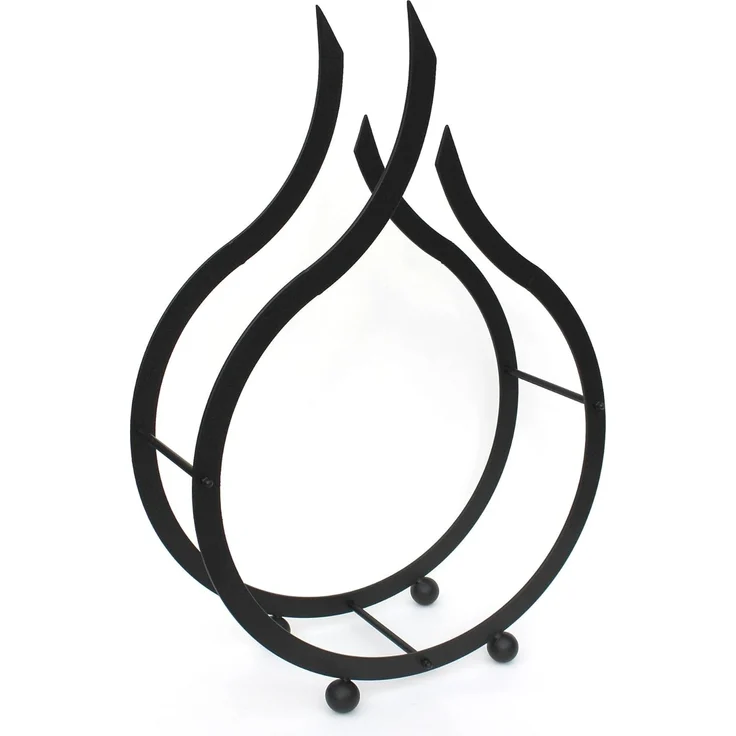 Kaminholzregal Flamme Kaminholzständer 78 cm Holzkorb Kaminholzhalter Holzregal – Bild 4