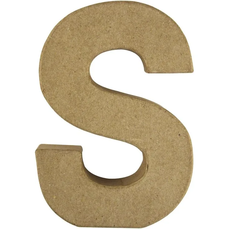 Pappmaché Buchstabe S FSC Recycled100%, 15x10,5x3cm
