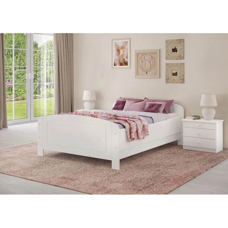 Weißes Bett Seniorenbett extra hoch 140x200 weiß Zubehör wählbar V-60.44W-14ohne Zubehör – Bild 2